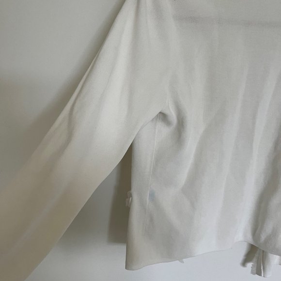 J. McLaughlin Womens Small 100% Cotton Cardigan with Fringe Trim - Picture 7 of 7